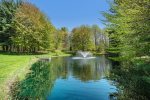 Beautiful pond with fountain for your relaxing enjoyment